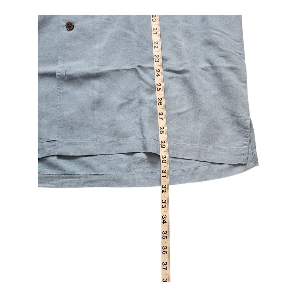Caribbean Joe Shirt Mens Short Sleeve Button Down Teal Blue XL - Picture 5 of 7